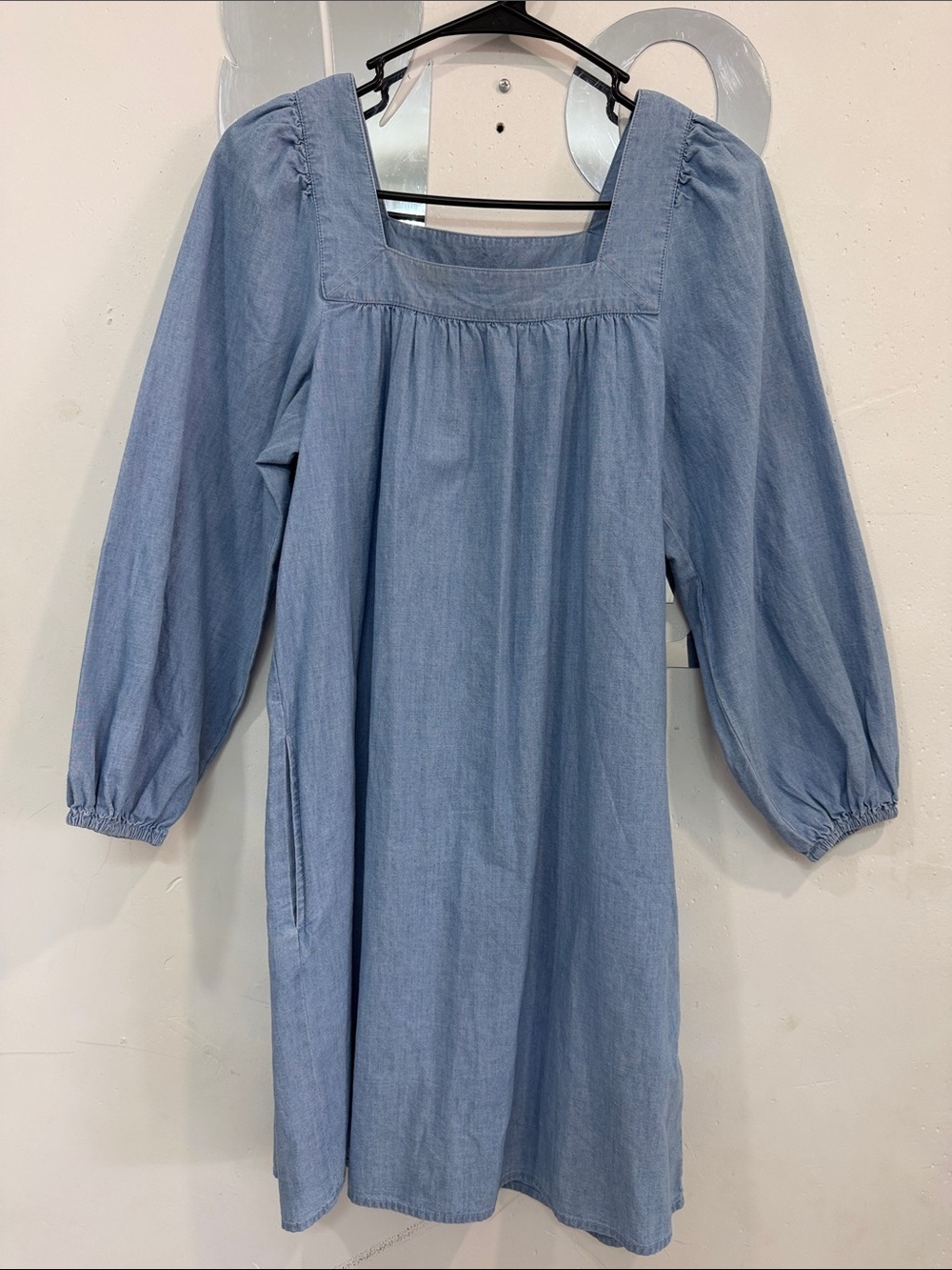 J. Crew Light Blue Square-Neck Casual Girls' Dress